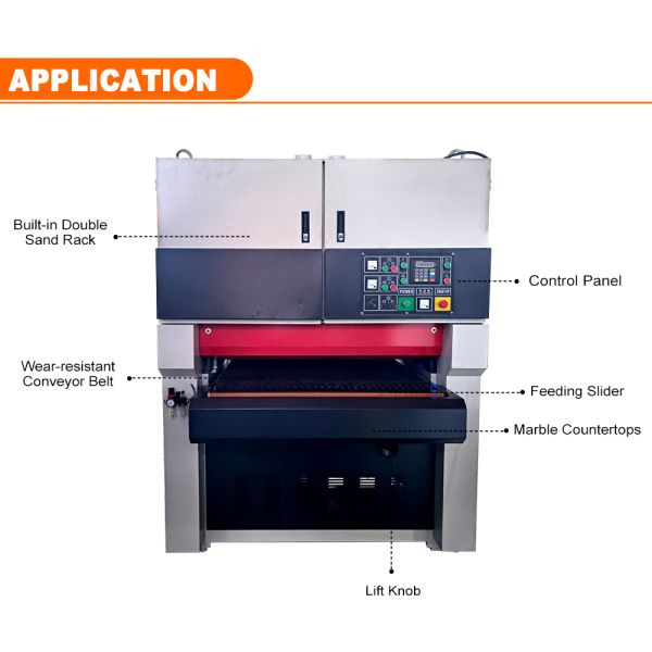 3500 KG R-RP1000 Precise Calibrating Wide Belt Grinding Sander Sanding Machine for Plywood Solid wood Floor
