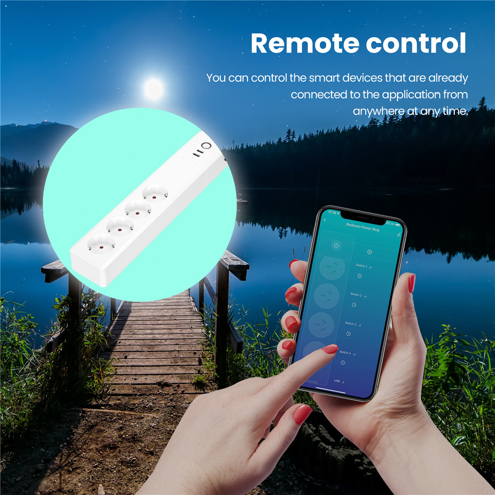 Прокладка силы прокладки 2kw 16A Smartlife силы Usb выхода Eu 4 умная