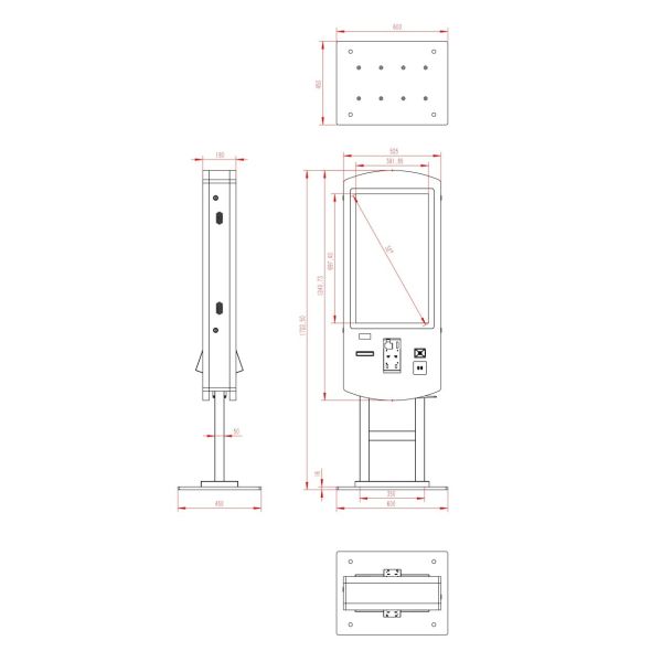 32 Inch Touch Screen Interactive Food Ordering Kiosk with Payment System Wireless Network LCD Screen