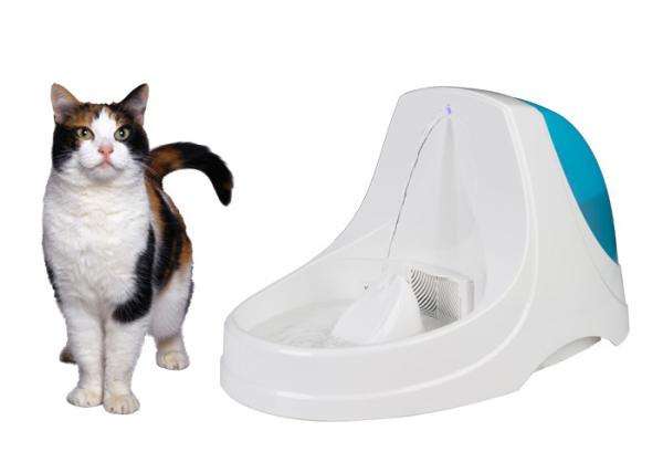 AC 100V - 240V Indoor Cat Drinking Fountain With IPX8 Water Pump Activated Carbon Filtration