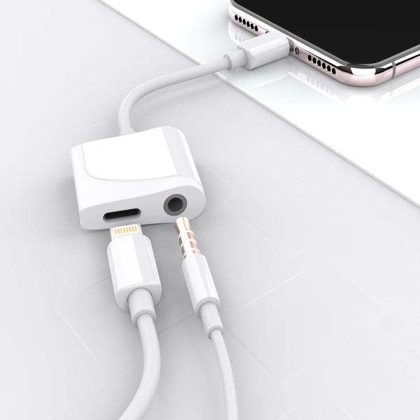 Apple Lightning To 3.5 MM Headphone Jack Adapter Splitter Dongle 0.16FT/5CM