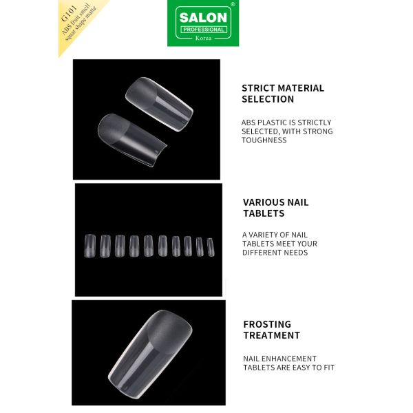 500PCS Acrylic Nail Tips Extra Long C Curve Acrylic Extension False Nails Full Cover 12 Sizes Square Shape Fake Nails