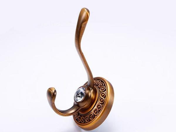 Crystal Light Coffee Decorative Coat Hooks Elegant Zinc Bag Hangers European Livingroom Jacket Holders