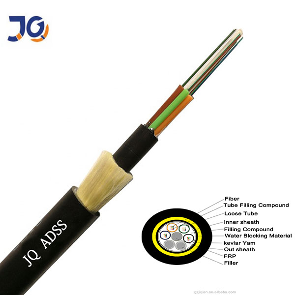 HDPE Sheath ADSS Optical Fiber Cable Single Mode Span 100m G652D 96 OF