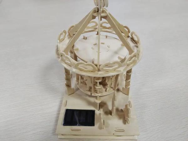 Children Diy Solar Toy Educational Solar Power Wooden Puzzle With Solar Panel