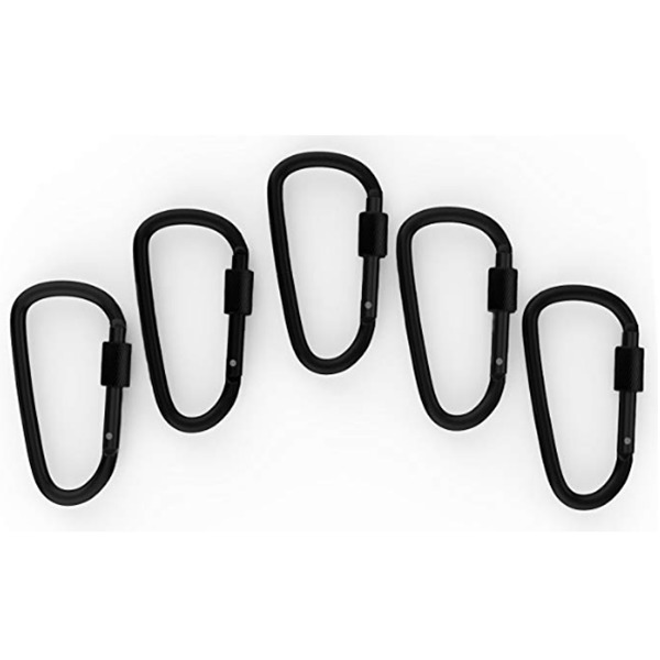 Keychain Clip, Spring Snap Key Chain Clip Hook with Screw Gate Buckle, Aluminum Carabiner D Shape Carabiners