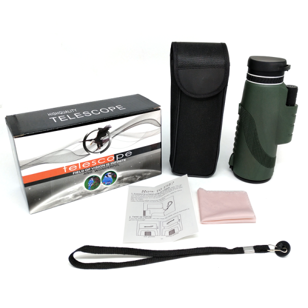 Green Color 40x60 / 12x50 Super Zoom Hd Lens Mini Night Vision Starscope Monocular Telescope