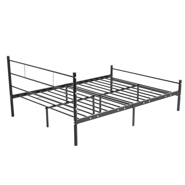 Black Rugged Steel 130kg King Size Double Bed Frame With Headboard And Footboard