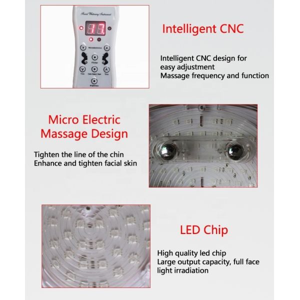 NO Waterproof 7 Color LED Face Mask for Whitening and Acne Treatment Anti-Puffiness