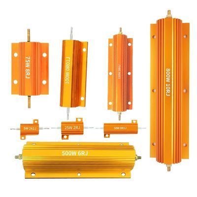 300W Encased Heating Component Wirewound Resistor High Power Gold Aluminum Housing