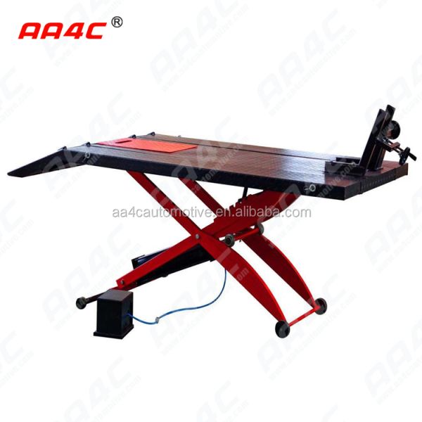AA4C 450kg 1000lb Aeronáutica de 48 pulgadas de ancho ATV Mesa de elevación de motocicletas con extensiones laterales