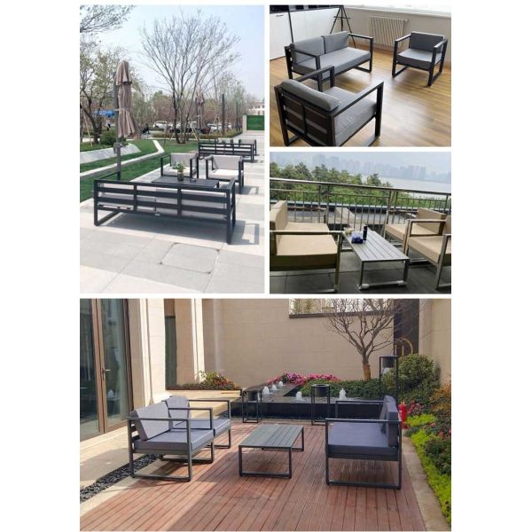 Sunscreen Waterproof Nordic Balcony Leisure Furniture Aluminum Alloy Outdoor Sofa Set