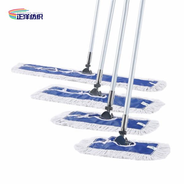 Metal Clip Cotton Cleaning Mop 380Grams Aluminum Handle Cotton Yarn Large Size