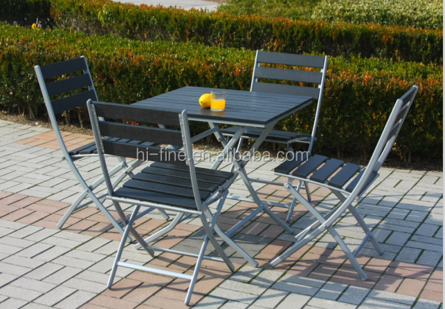 Economical Furniture Wood Top Aluminium Bistro