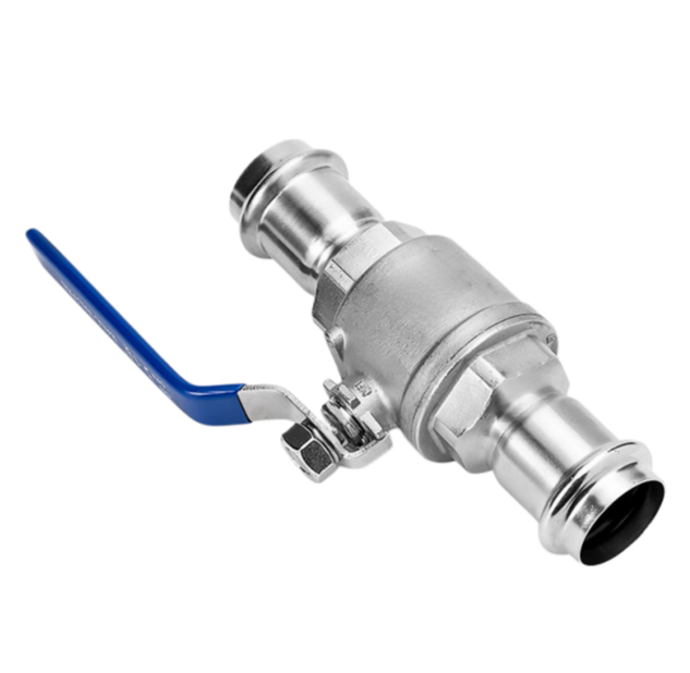 Stainless Steel 304/316 2-Piece Press Fit Ball Valve Full Bore  Manual Lever Handle for Water/Gas/HVAC Systems