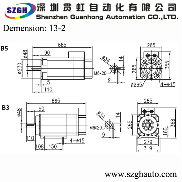 45A 140N.m High Speed Milling Servo Spindle Motor CW & CCW Speed Error +/- 1RPM