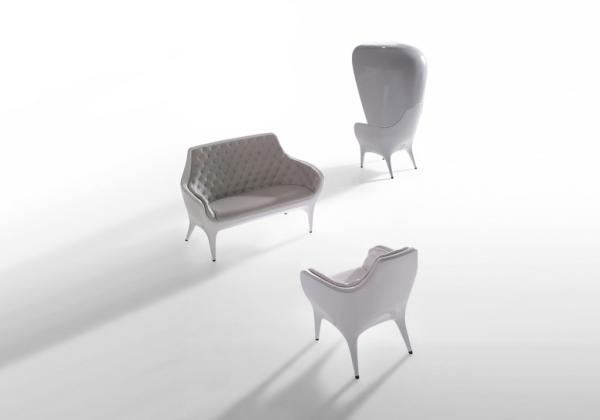 Office Reception Fiberglass Lounge Chair PU Leather Poltronas Barcelona Style