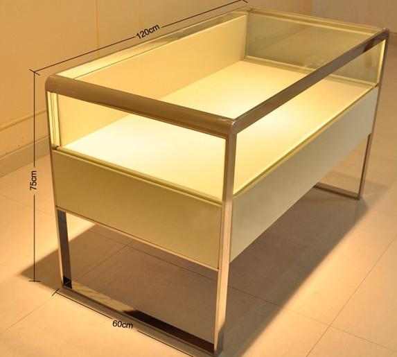 Fashion Luxury Jewelry Display Table , Durable Metal Glass Display Showcase