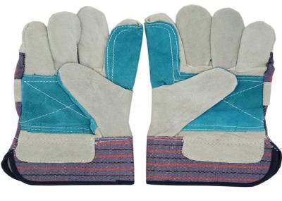 Cow Leather Safety Gloves , Soft Labor Protection Gloves 10.5 Inch Size