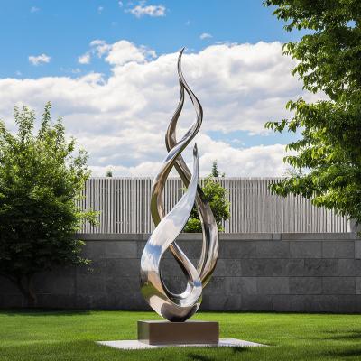 Abstract Polished Metal Sculpture Outdoor Art Installation For Courtyard