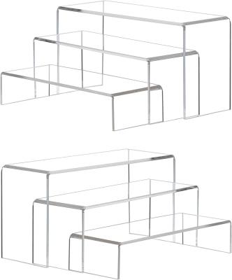 Clear Acrylic Jewelry Risers Display 3 Sizes Shelf Showcase Fixtures For Cake Candy 3Pack