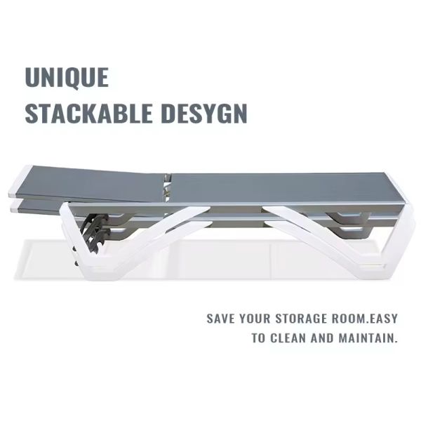 Outdoor Furniture Garden Hotel Sun Lounger with Folded Design and Armrest Support