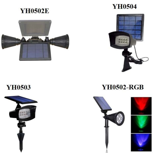 Modern Outdoor Luminaires Portable Led Solar Garden Color Changing Spotlight Supply IP65