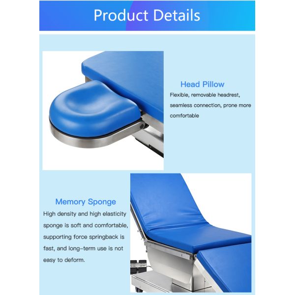 304 Stainless Steel Electric Operating Table For Eye Surgery Foot Pedal Switch With Sliding