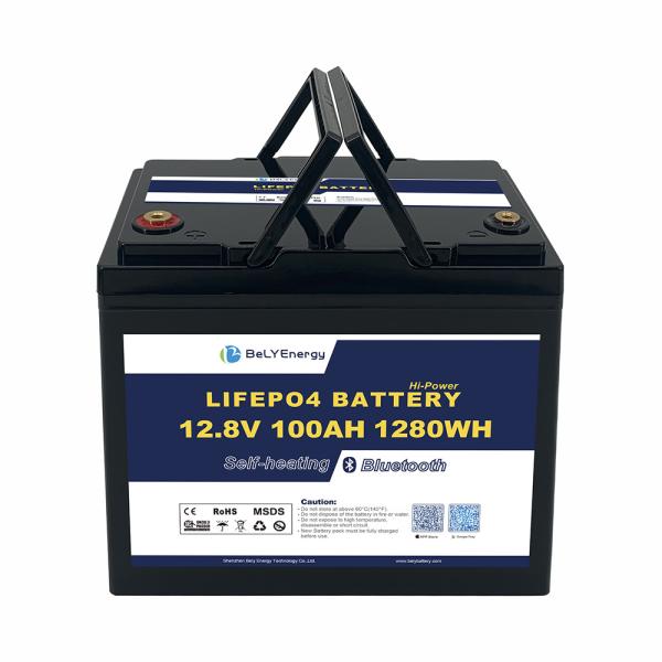 Batería recargable de 12V100AH Li con BT y autocalentamiento