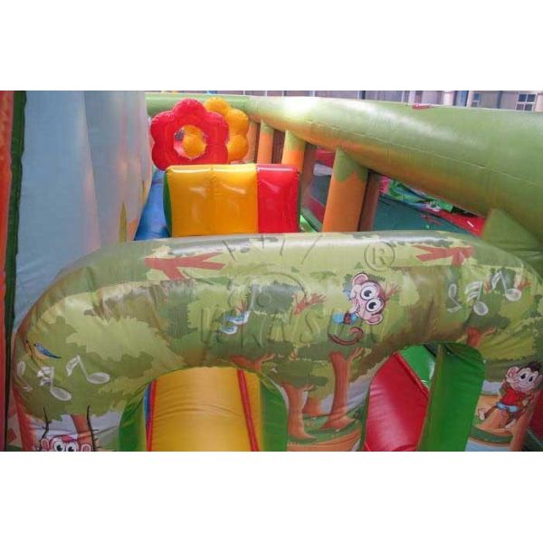 0.9mm PVC Large Inflatable Slide With Air Bouncer , Adults / Kids Blow Up Slide