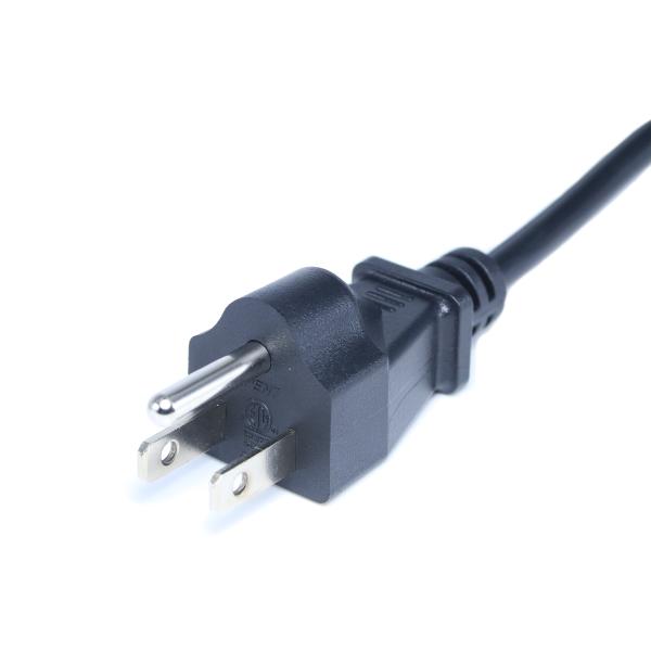 UL Certified Black 3-Pin Power Cord NEMA 5-15P to IEC C13