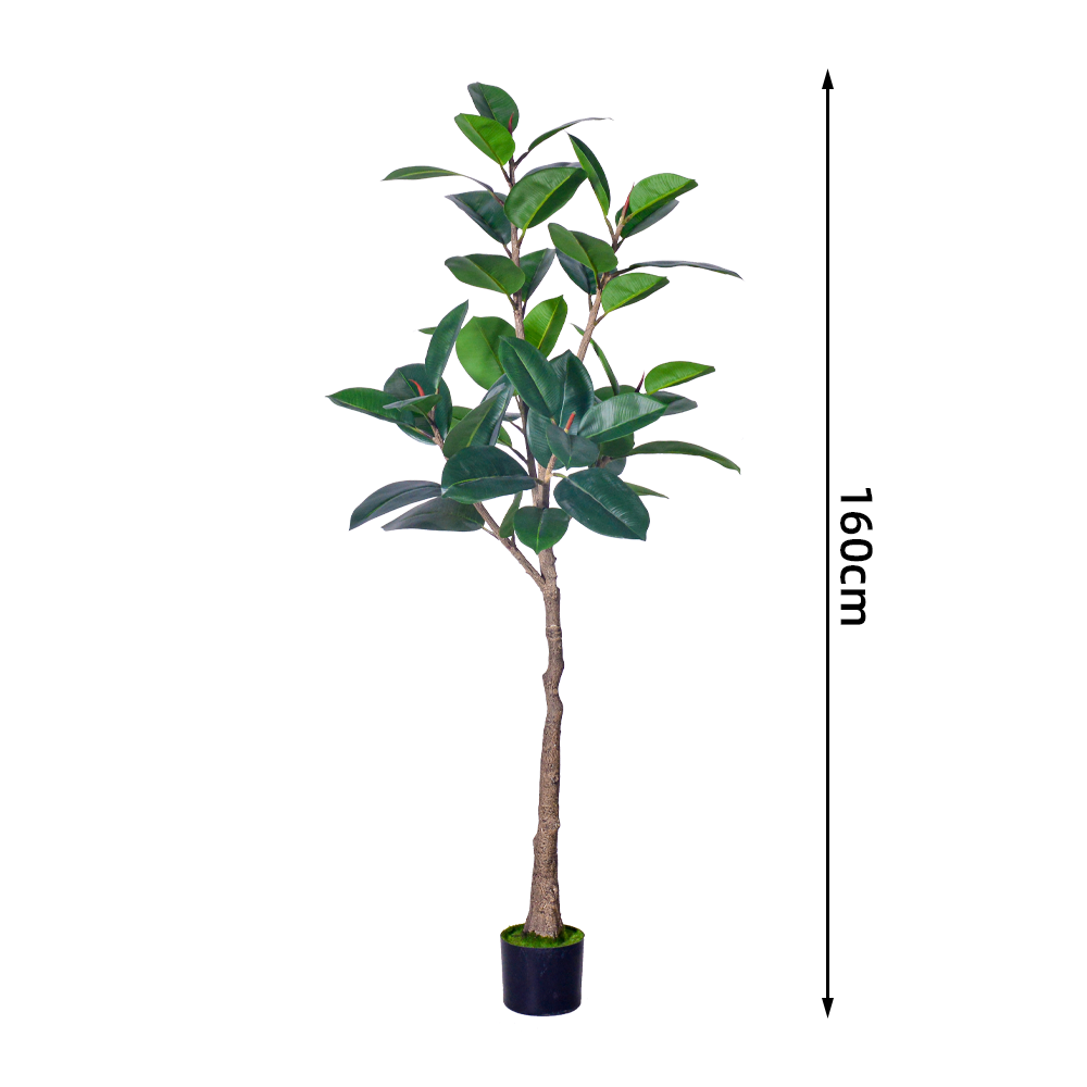 Indoor Outdoor Decor Fake Tree In Pot Plastic Plants Artificial Tree Faux Rubber Tree For Home Decor Office Living Room