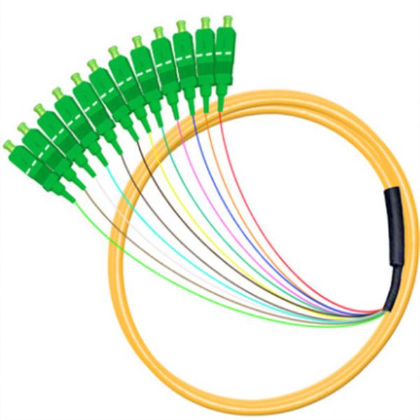 sc fiber optic patch panel 12 core fan out fiber optic colored pigtail
