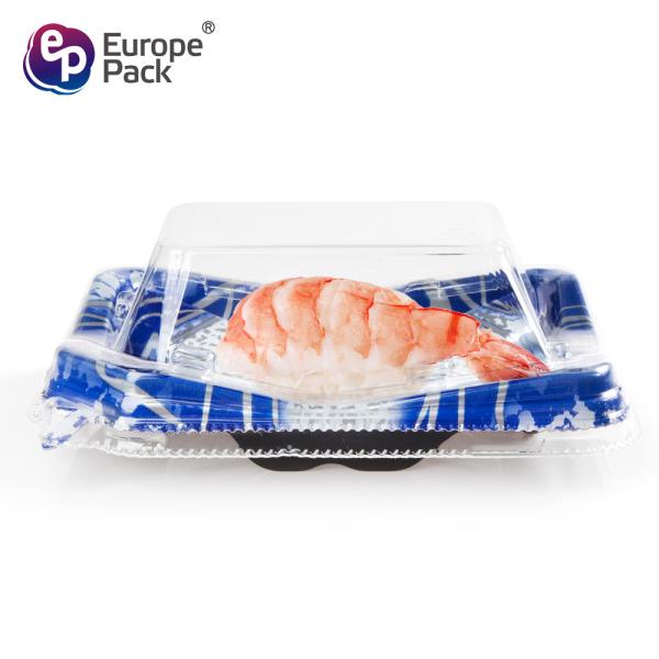 Hot sale factory direct rectangular takeaway disposable plastic blister packaging sushi tray with lid