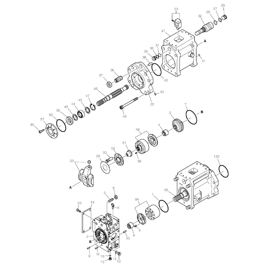 Excavator DX150 Plunger Pump K5V80DTP-9N12 Hydraulic Pump 400914-00405B