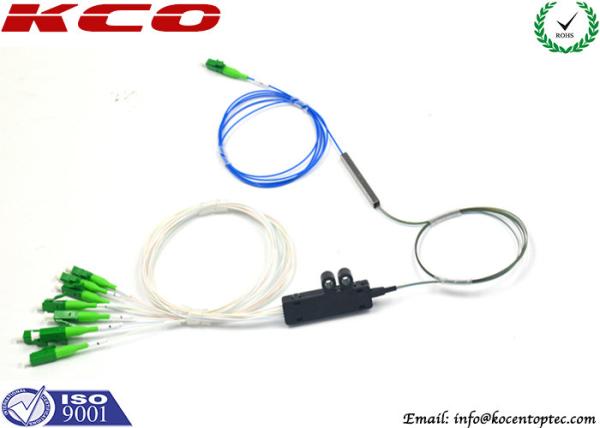0.9 mm 1*8 Fiber Optic Splitter / Passive Fiber PLC Splitter 1X8 With Fan Out Kits