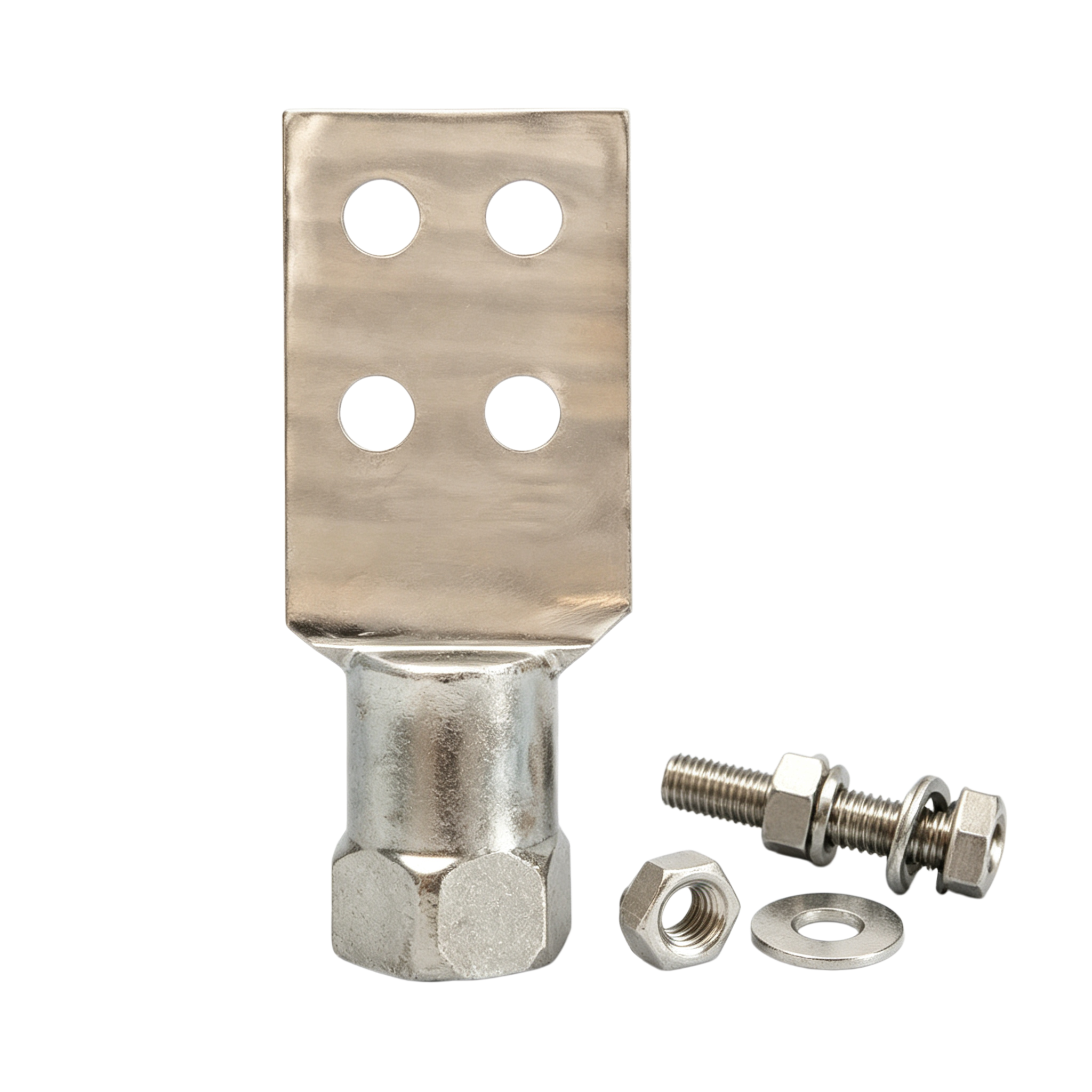 Heavy Duty High Conductivity Copper Transformer Lug Connector with Threaded Connection and Protective Plated Surface