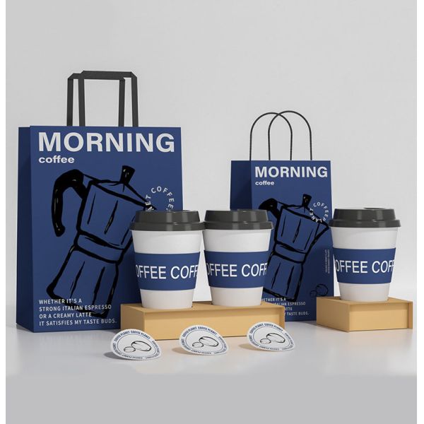 Embalaje de café a mano impreso a medida Bolsas de papel Kraft de comida con apariencia de lujo