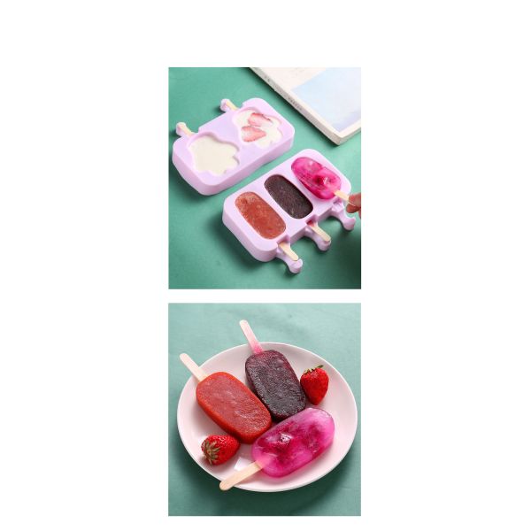 BPA Free Customized Design Silicon Ice Cream Popsicle Mold Making with Stick