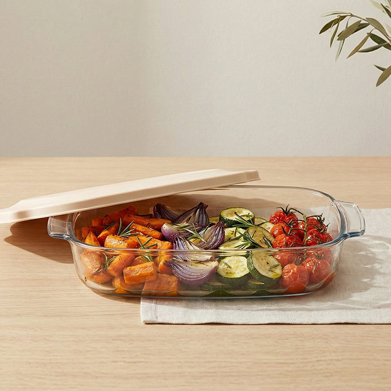 Stackable Glass Bakeware with Storage Lids for DTC Kitchen Organization Brands