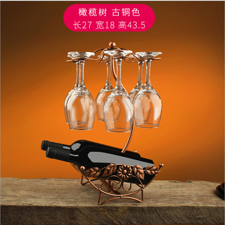 Bronze H43.5cm Wine Glass Upside Down Holder , 1.2kg Upside Down Glass Rack