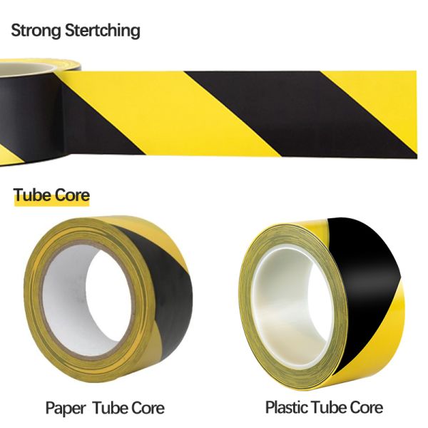 Non Adhesive PVC Yellow Warning Protection Caution Danger Barricade Tape For Security