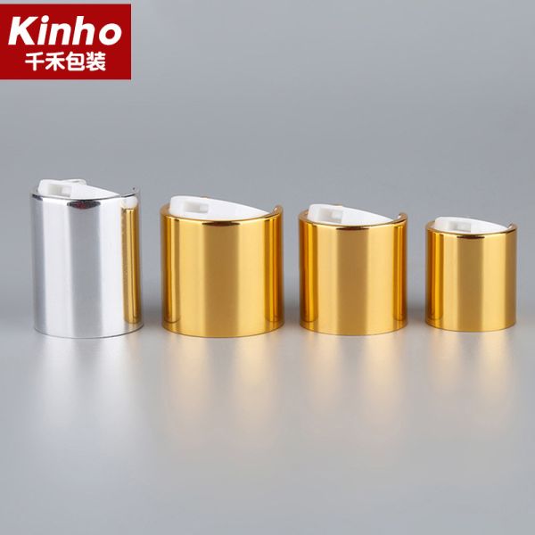 Gold Silver Cosmetic Bottle Cap 20/410 20/415 24/410 24/415 28/410 28/415 Aluminum Disc Top Cap