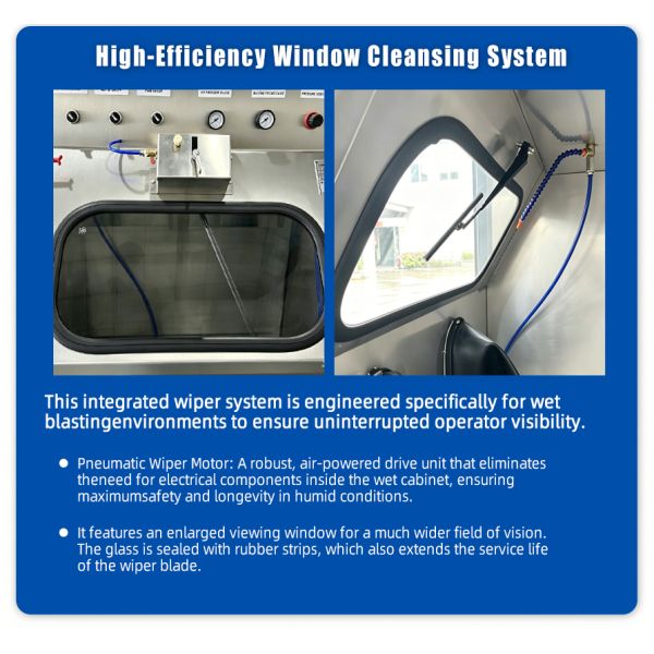 Wet Blasting Cabinet Water Circulation Dustless Sand Blaster vapor Blasting for Mold Rust Carbon Cleaning Slurry Blaster