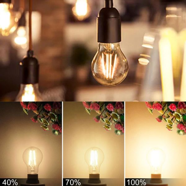 Decorative A60 A19 Dimmable Edison LED Filament Bulb 4W 6W Bulbs Home Decoration
