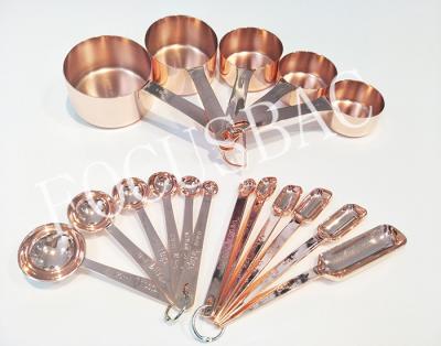 5pcs BPS Free stainless steel copper measuring cup and Spoons for daily use items