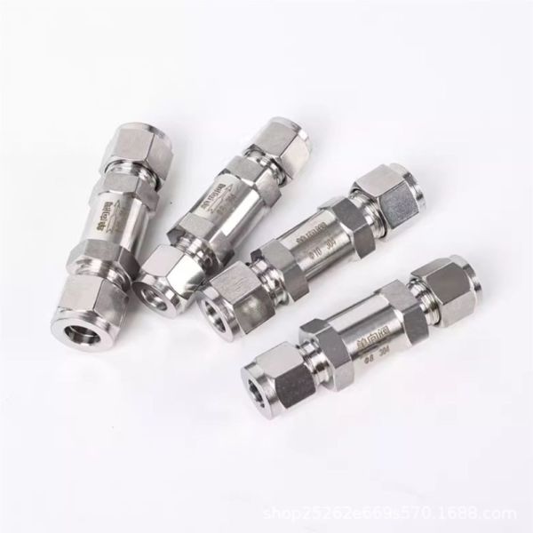 316L Stainless Steel Double Ferrule Check Valve High Pressure Instrument One Way Non Return Valve for Gas Liquid Pipeline