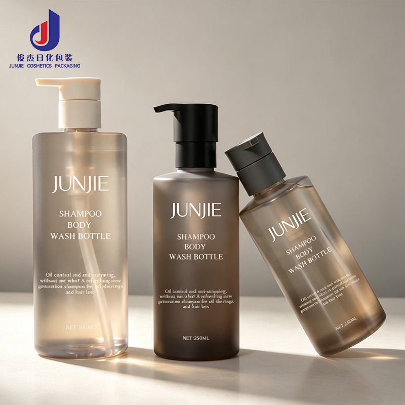 Luxury Cosmetic Packaging 500ml PET Plastic Shampoo Bottle Liquid Hand Wash Body Lotion Frosted Pump Bottles for Skin Care