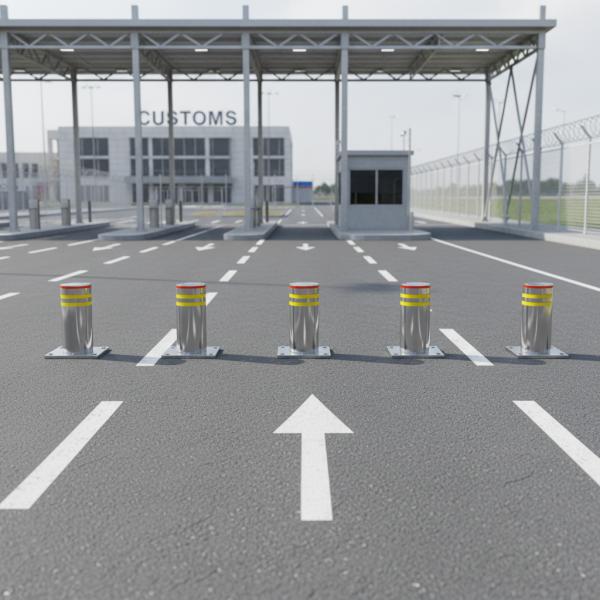 600mm Height Automatic Rising Bollards Offering 219mm Body Diameter Optional Led Light for Parking Garage Access Control