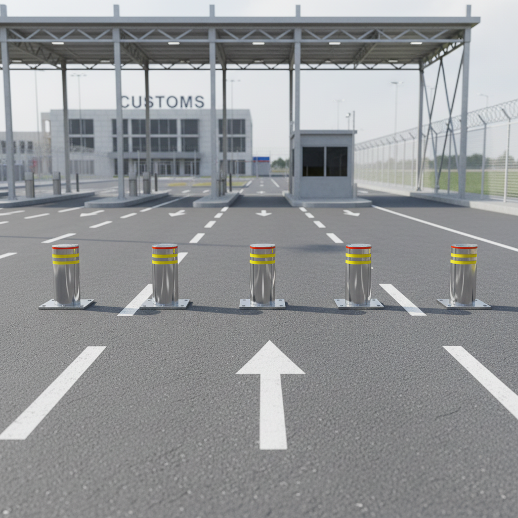 219mm Diameter Automatic Rising Bollards with 304 Stainless Steel Construction and 220V Voltage